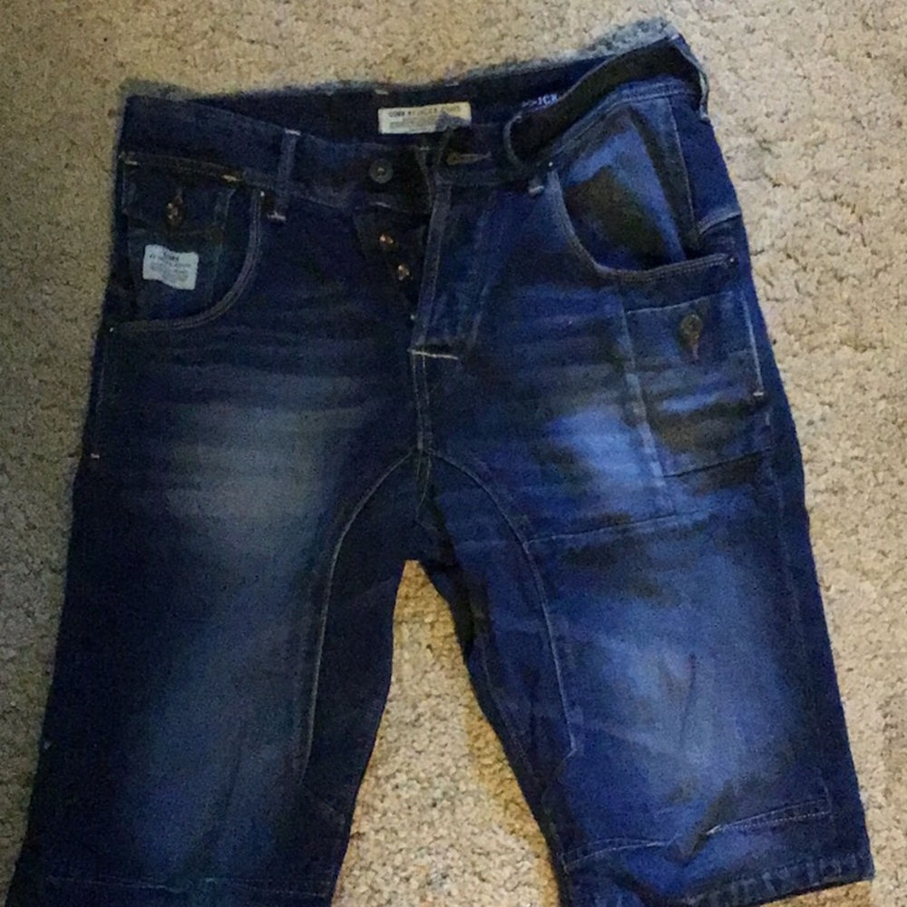 Jack Jones denim knee length shorts